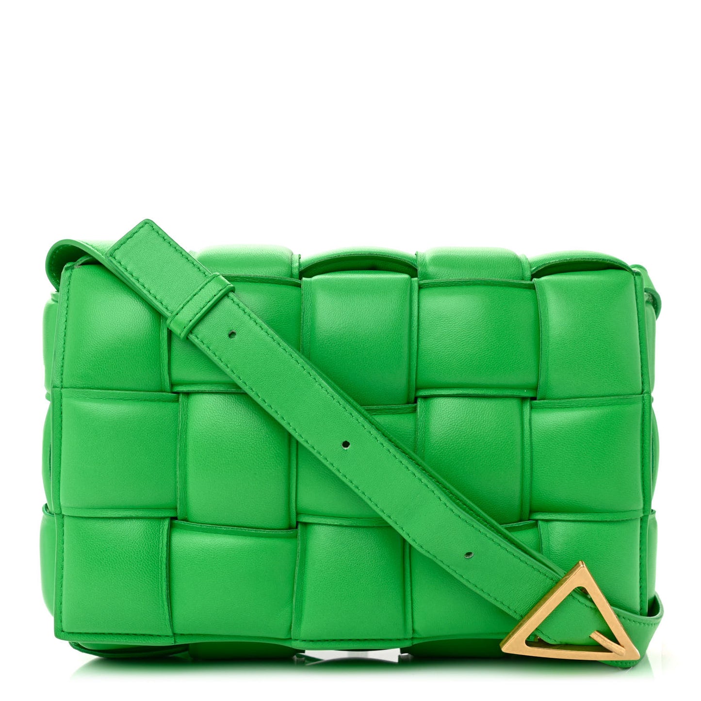 Nappa Maxi Intreccio Padded Cassette Crossbody Bag Grass