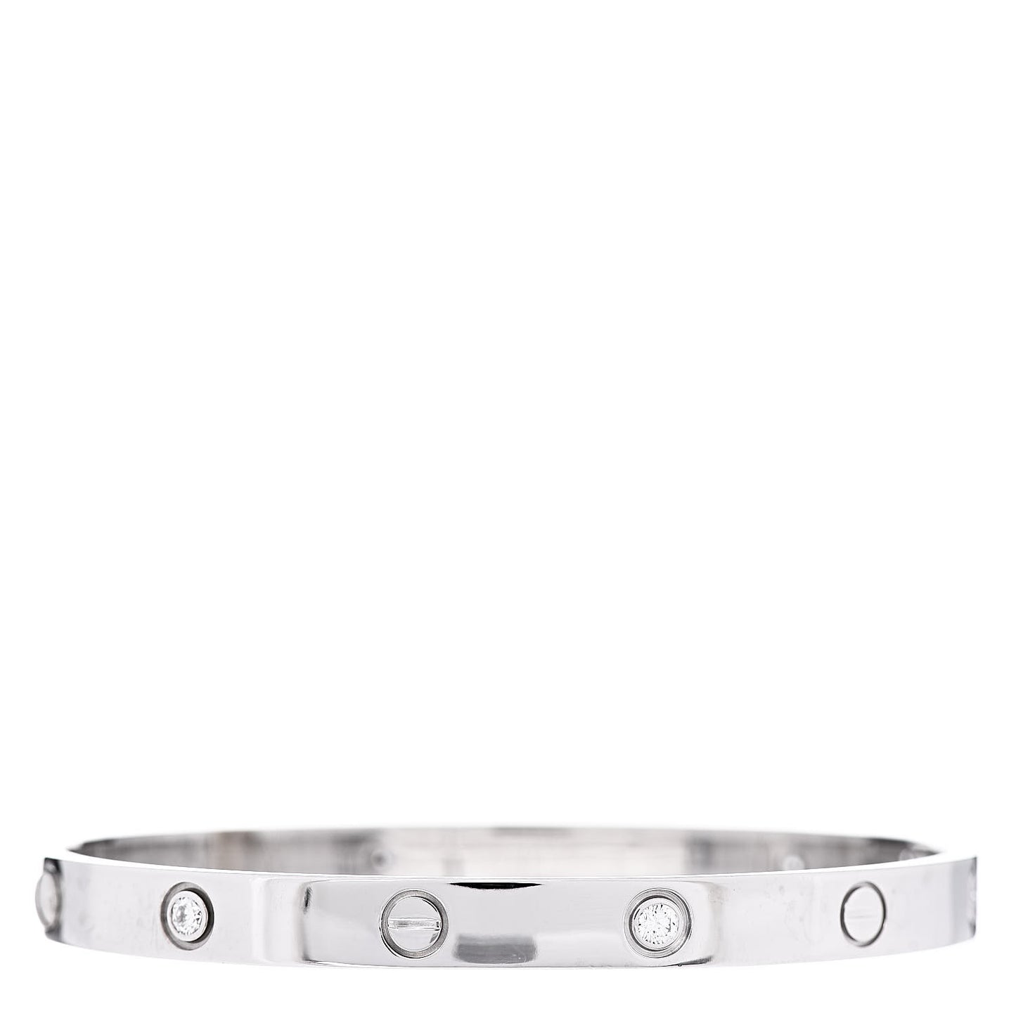 18K White Gold 6 Diamond LOVE Bracelet 19
