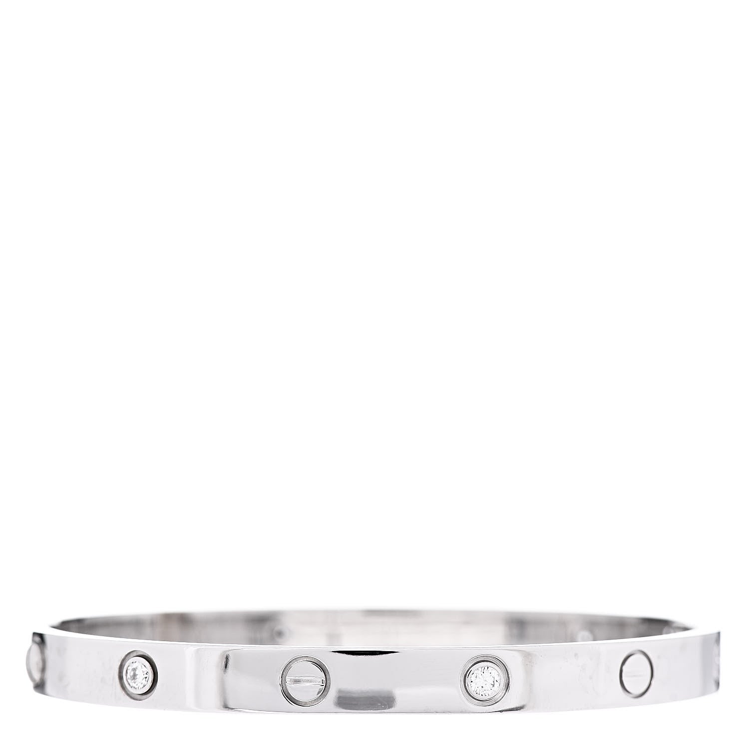Cartier 18K White Gold 6 Diamond LOVE Bracelet 19 3 of 6