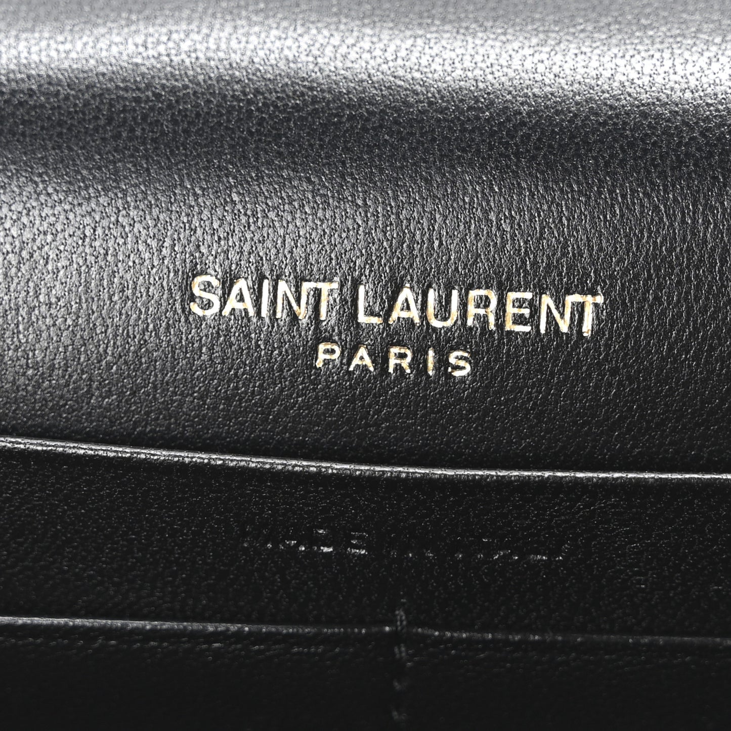Calfskin Matelasse Chevron Monogram Envelope Chain Wallet Black