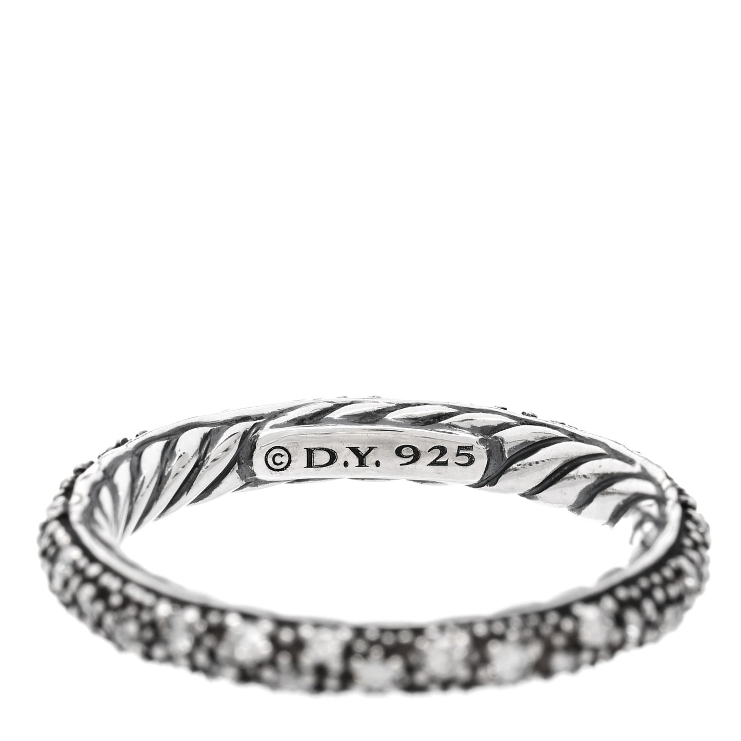 Sterling Silver Diamond 3mm Midnight Melange Band Ring 54 6.75