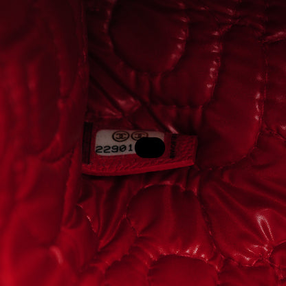 Chanel Caviar Camellia Embossed Medium Cosmetic Case Red 7 of 7