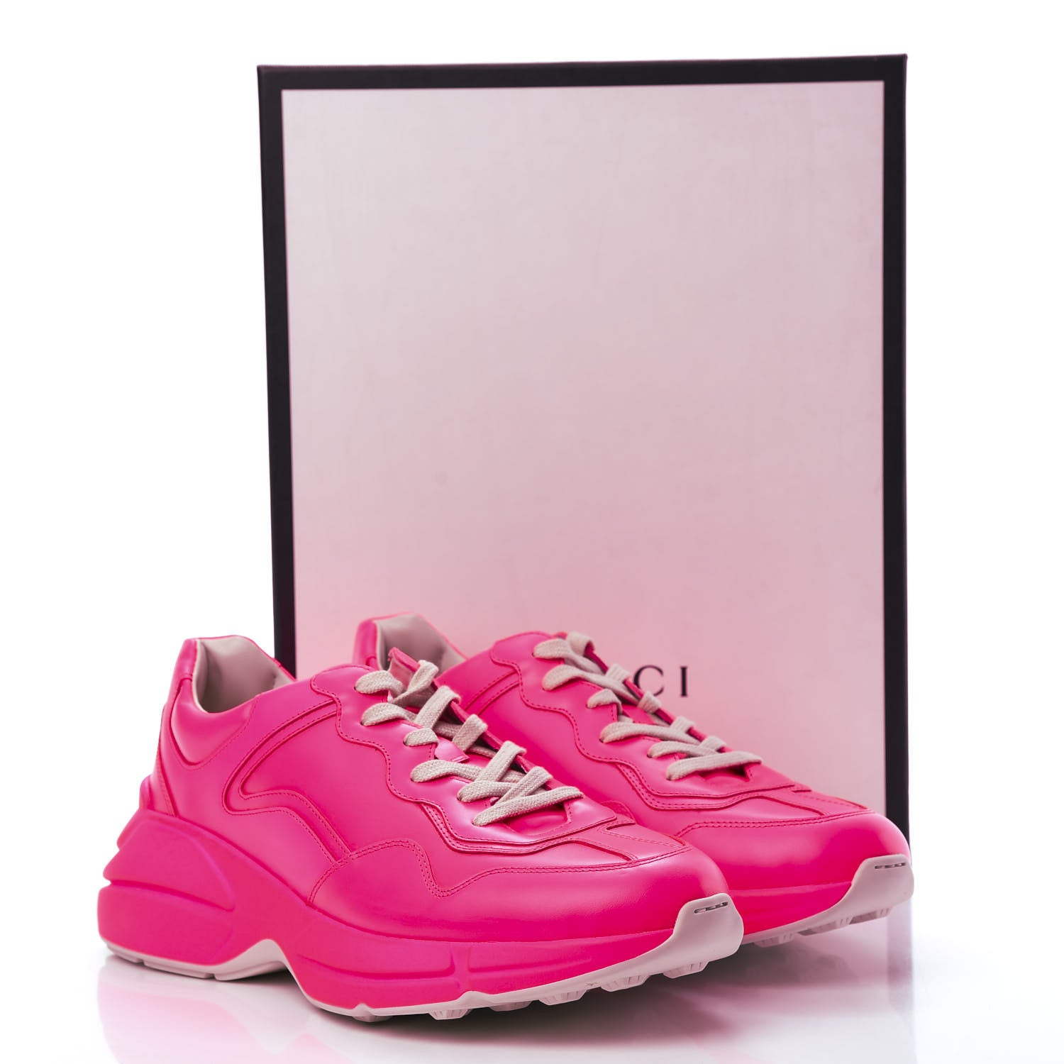 Gucci Calfskin Mens Rhyton Sneakers 9 Fuxia Fluo 8 of 8