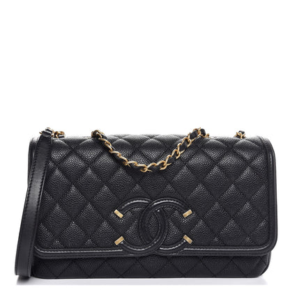Chanel Caviar Quilted Medium CC Filigree Flap Black 1 of 8
