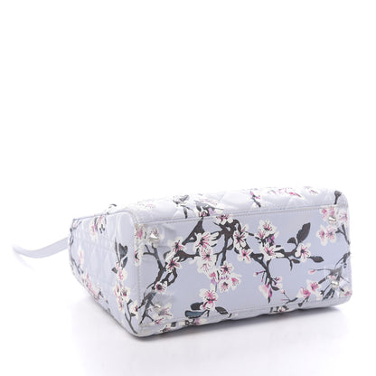 Christian Dior Lambskin Cannage Floral Printed Medium Lady Dior Light Blue 4 of 19
