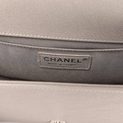 Chanel Caviar Quilted Medium Boy Flap Light Grey 5 of 9