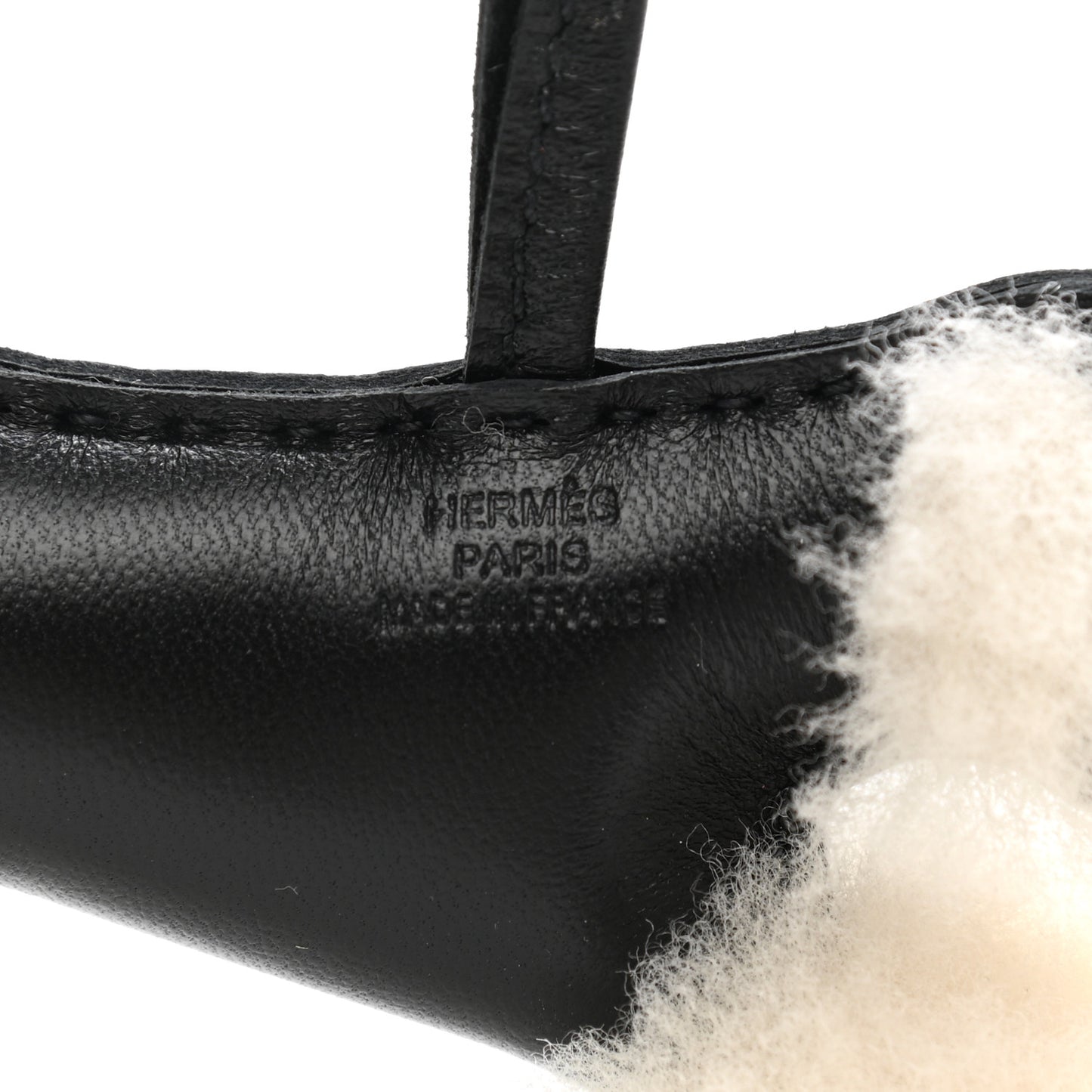 Milo Lambskin Shearling Budy Charm Black