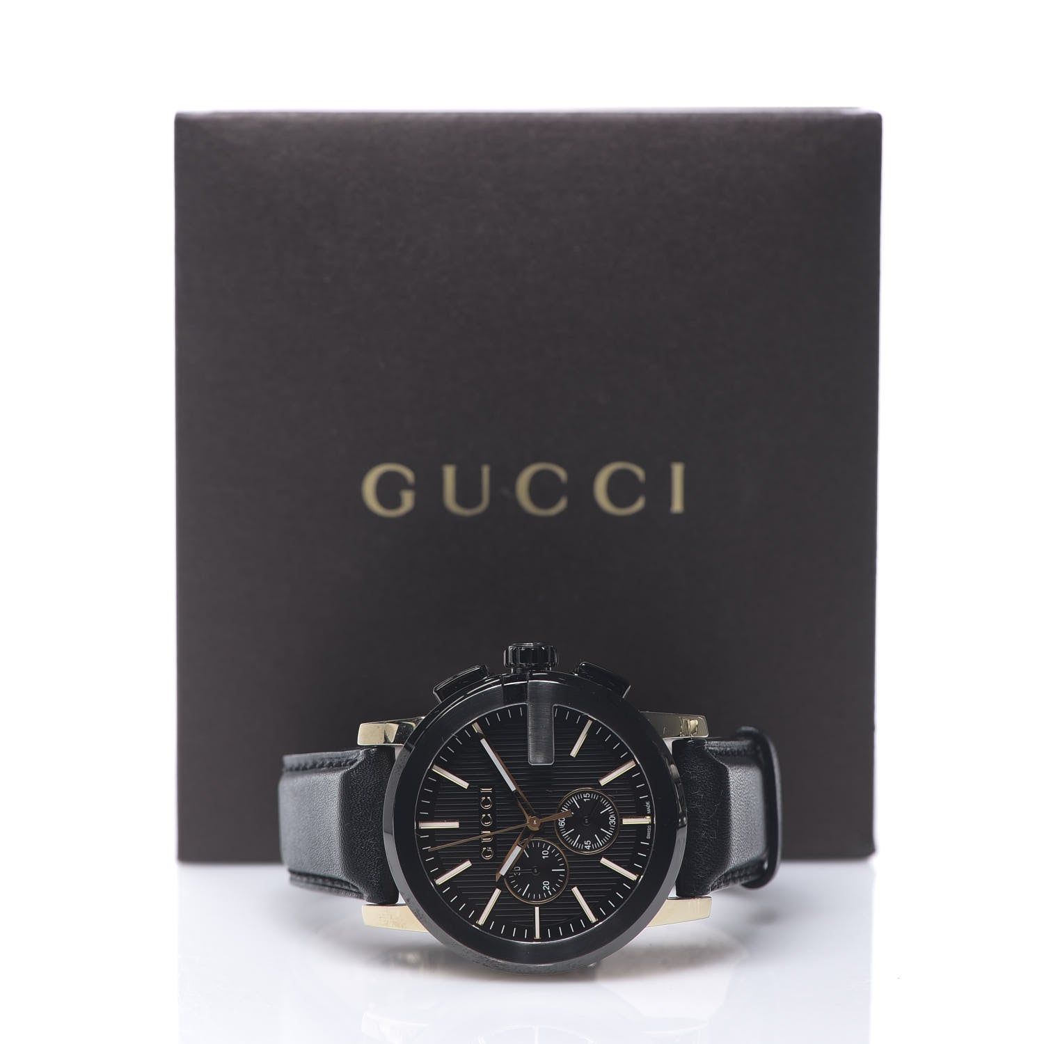 Gucci PVD Stainless Steel Calfskin 44mm G-Chrono Quartz Watch Black 6 of 6