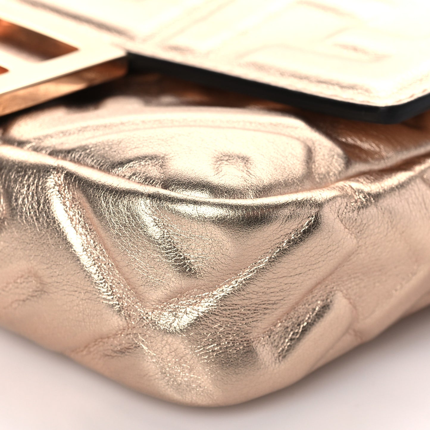 Vitello Laminato FF 1974 Embossed Mini Baguette Rame