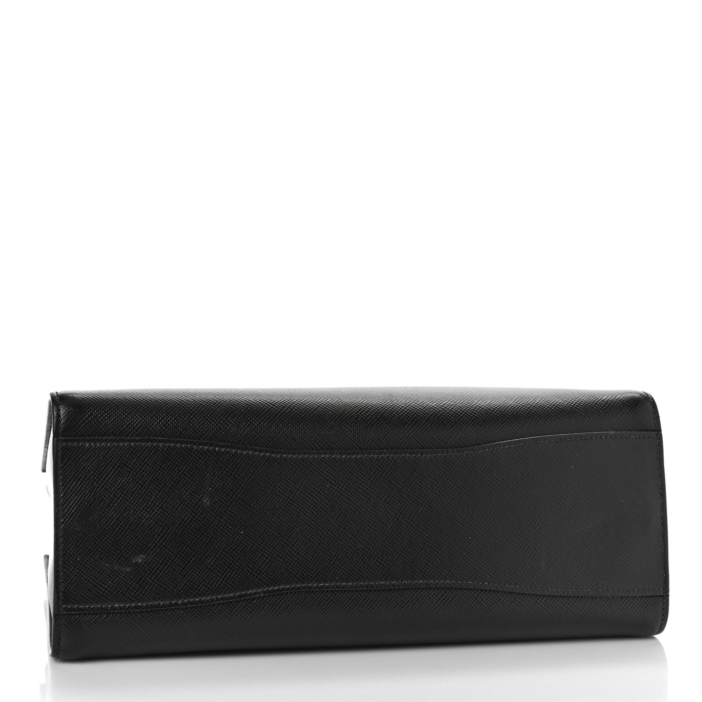 Saffiano City Calfskin Large Bibliothèque Top Handle Black Fuoco