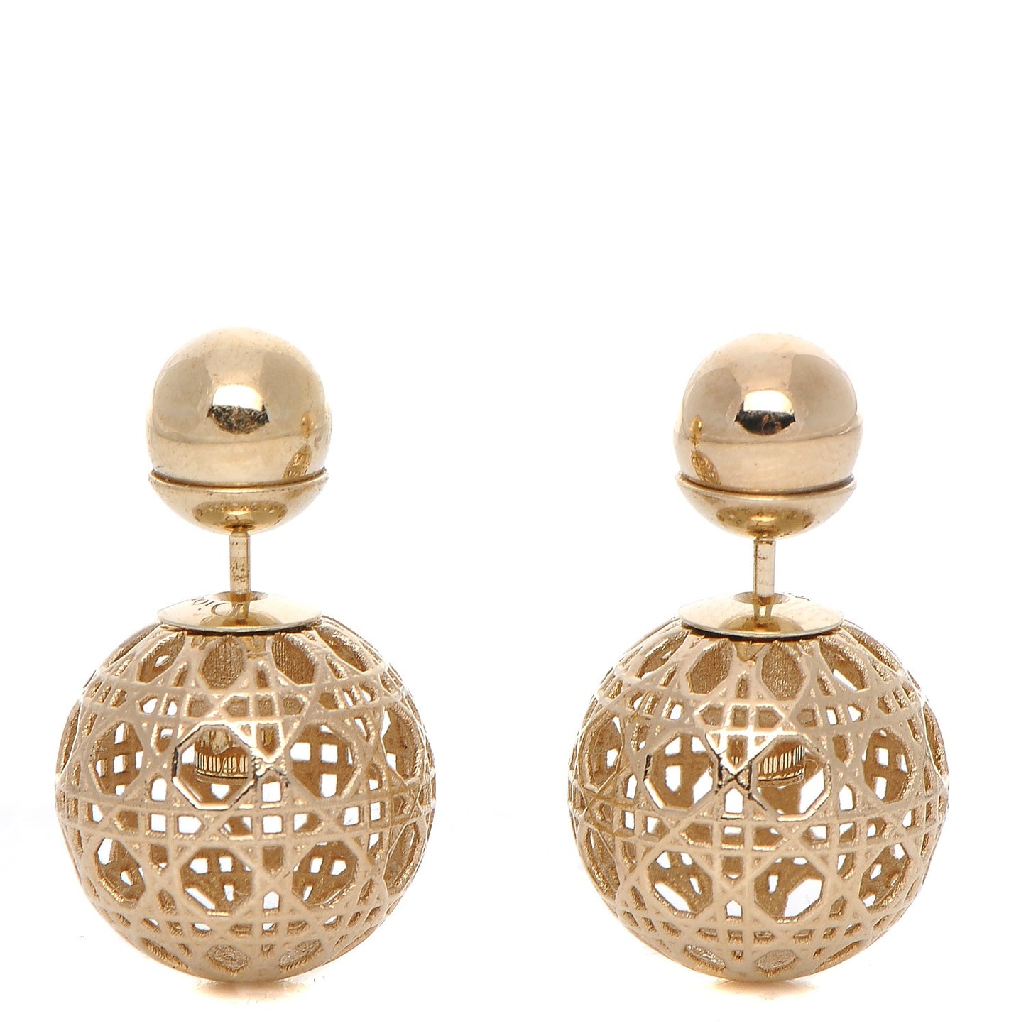 Cannage Mise En Dior Tribal Earrings Gold