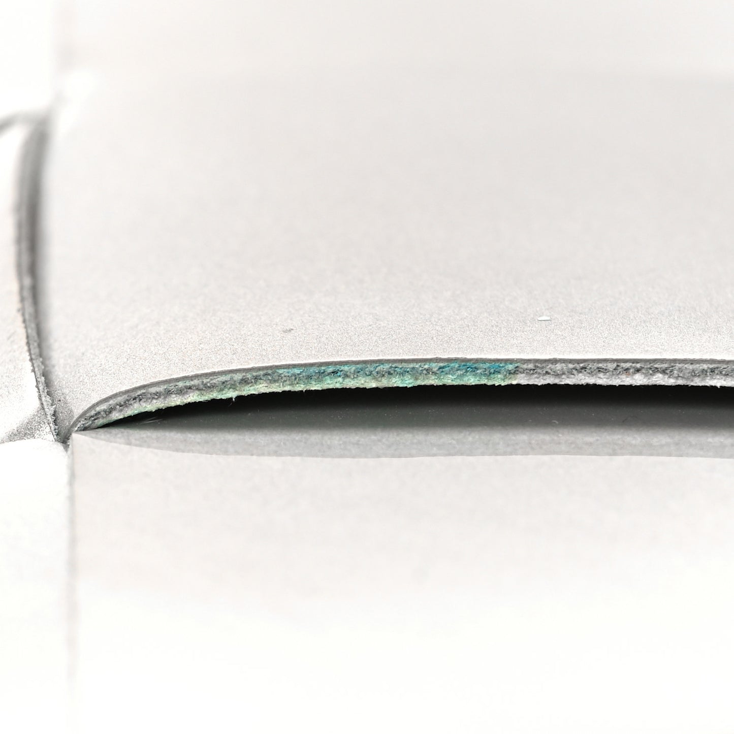 Metallic Patent Calfskin Maxi Intrecciato Zip Around Wallet Silver