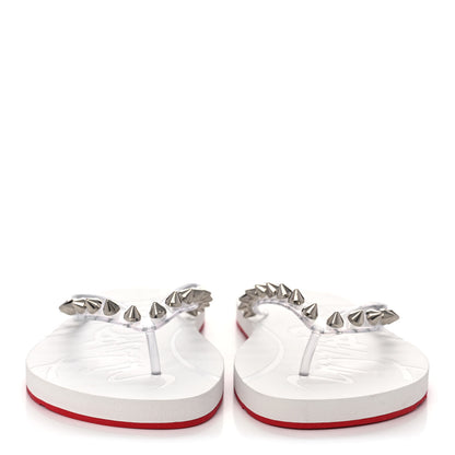 Christian Louboutin Rubber Spike Loubi Donna Flip Flop 37 Transparent White 2 of 10