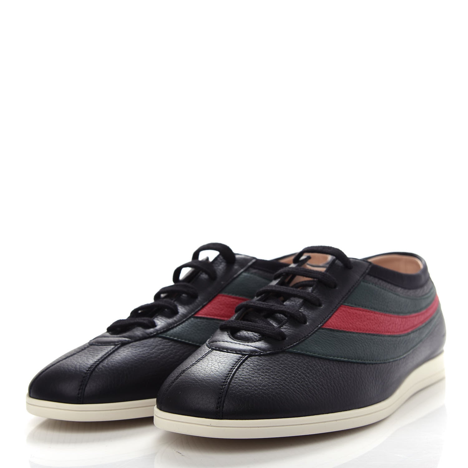 Gucci Calfskin Mens Web Falacer Sneakers 8.5 Black 3 of 10