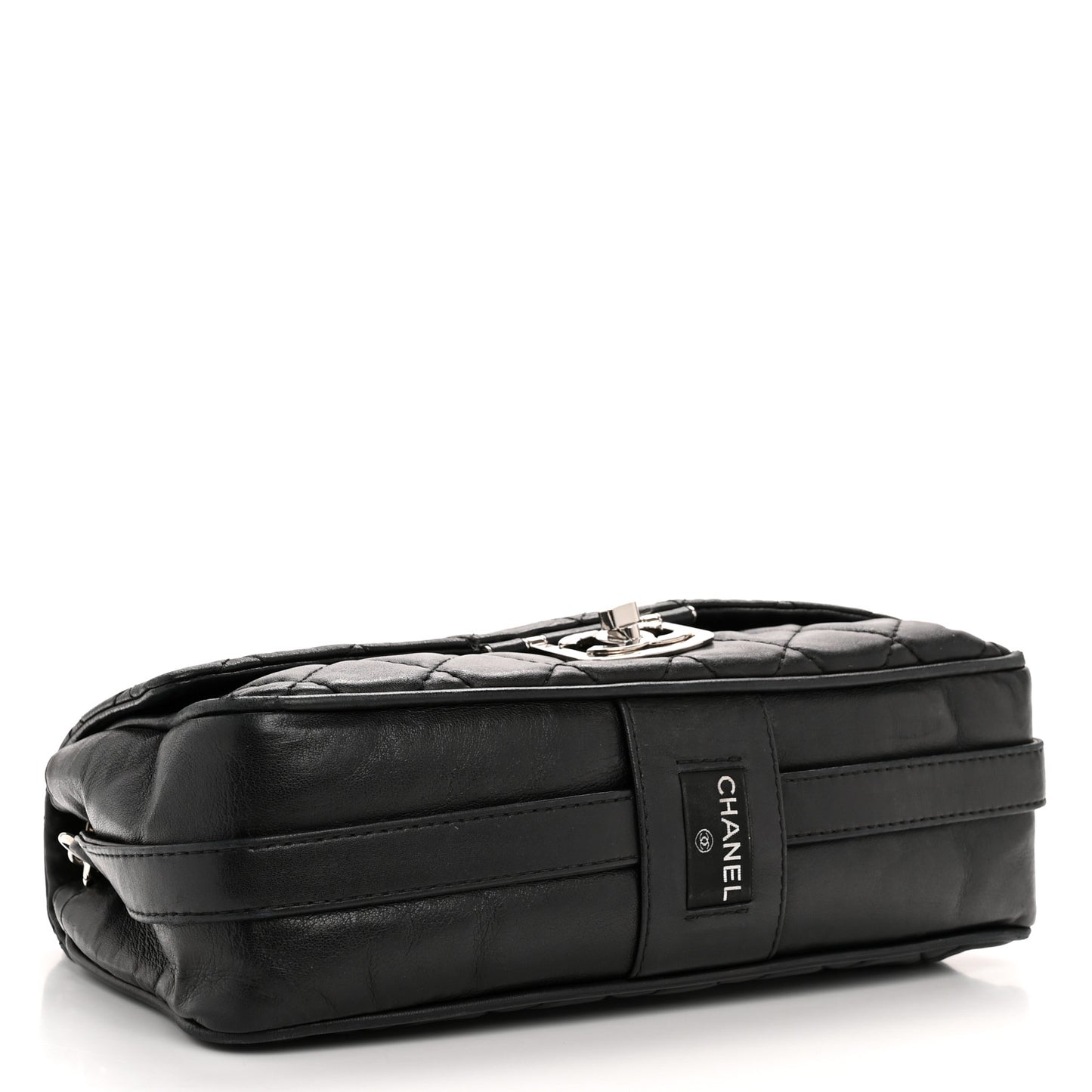 Lambskin Quilted Jumbo Icons Secret Label Flap Black
