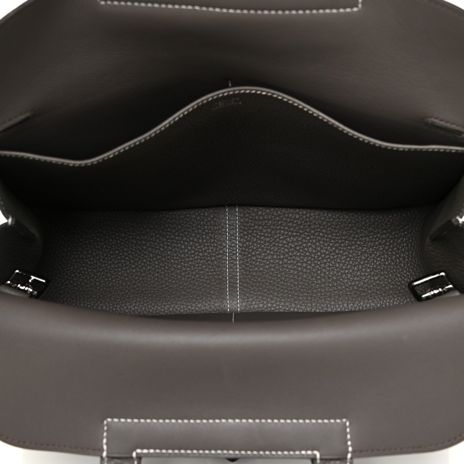 Hermes Taurillon Clemence Halzan 31 GM Etoupe 5 of 10