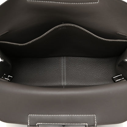 Hermes Taurillon Clemence Halzan 31 GM Etoupe 5 of 10