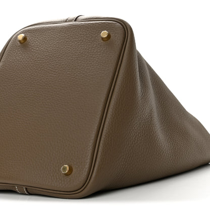 Hermes Taurillon Clemence Picotin Lock 22 MM Etoupe 9 of 9