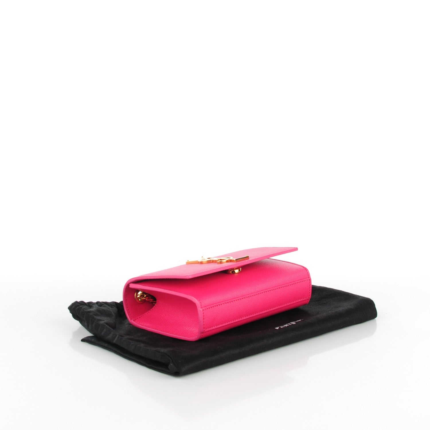 Saint Laurent Grain De Poudre Small Classic Monogram Satchel Fuchsia 4 of 7
