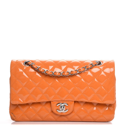 Chanel Patent Quilted Medium Double Flap Orange 1 of 9