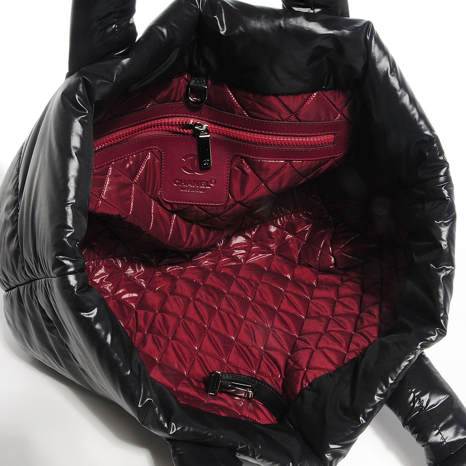 Chanel Nylon Coco Cocoon Medium Reversible Tote Red Black 6 of 8