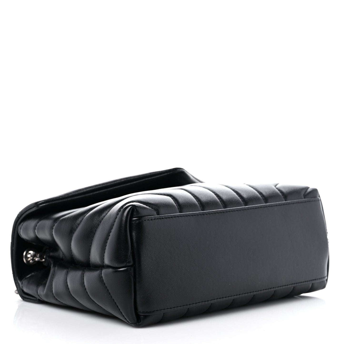 Calfskin Y Quilted Monogram Small Loulou Chain Satchel Black