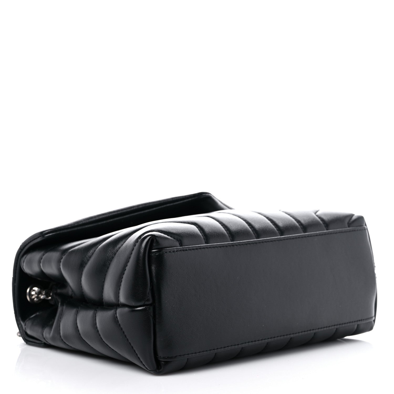 Saint Laurent Calfskin Y Quilted Monogram Small Loulou Chain Satchel Black 3 of 10