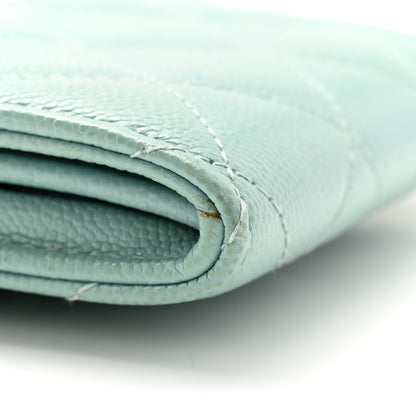 Chanel Caviar Quilted Flap Card Holder Wallet Light Blue 9 of 12
