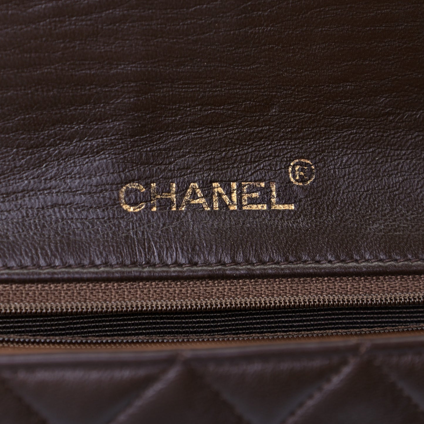 Lambskin Quilted Small Single Flap Bag Dark Brown