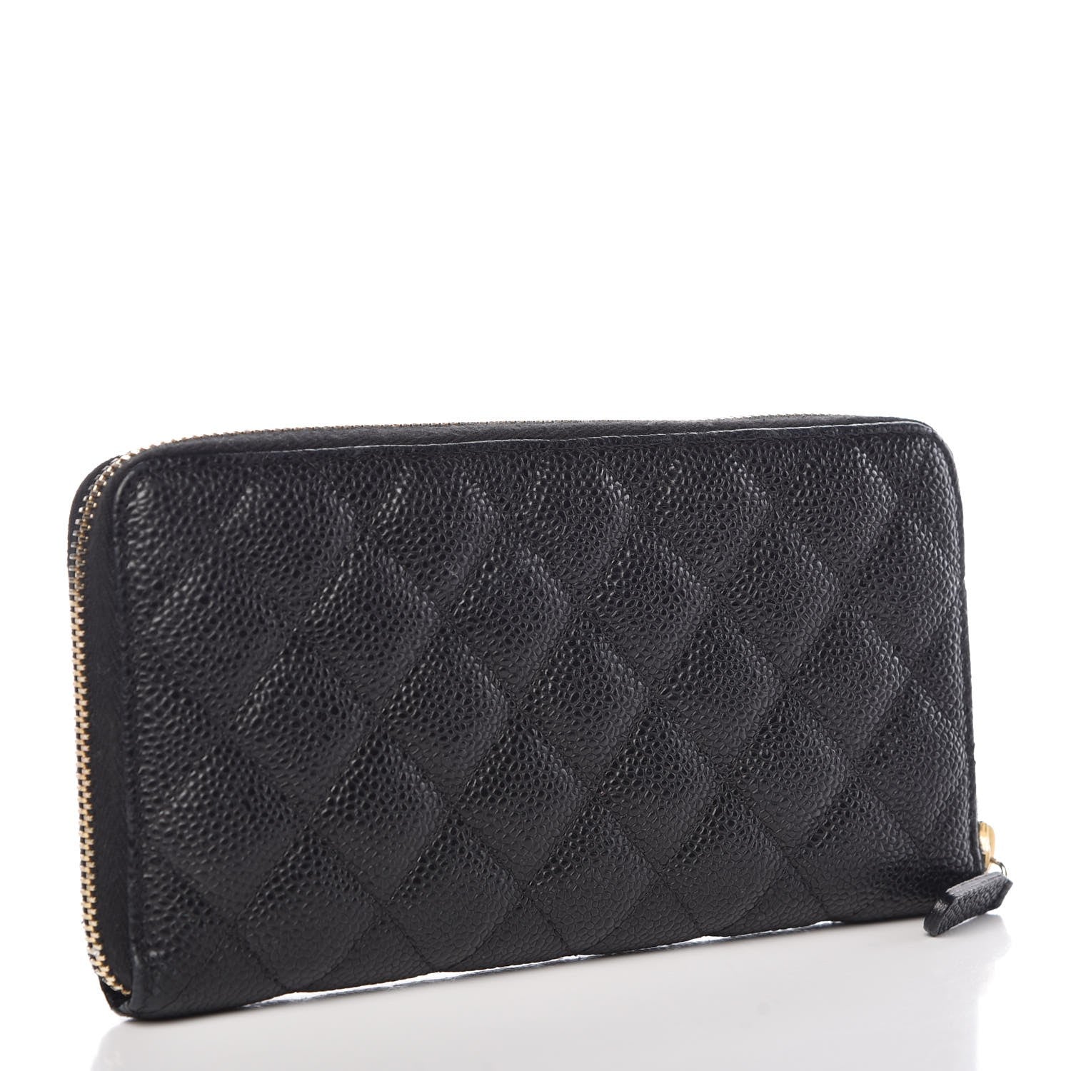 Chanel Caviar Quilted Large Gusset Zip Around Wallet Black 3 of 8