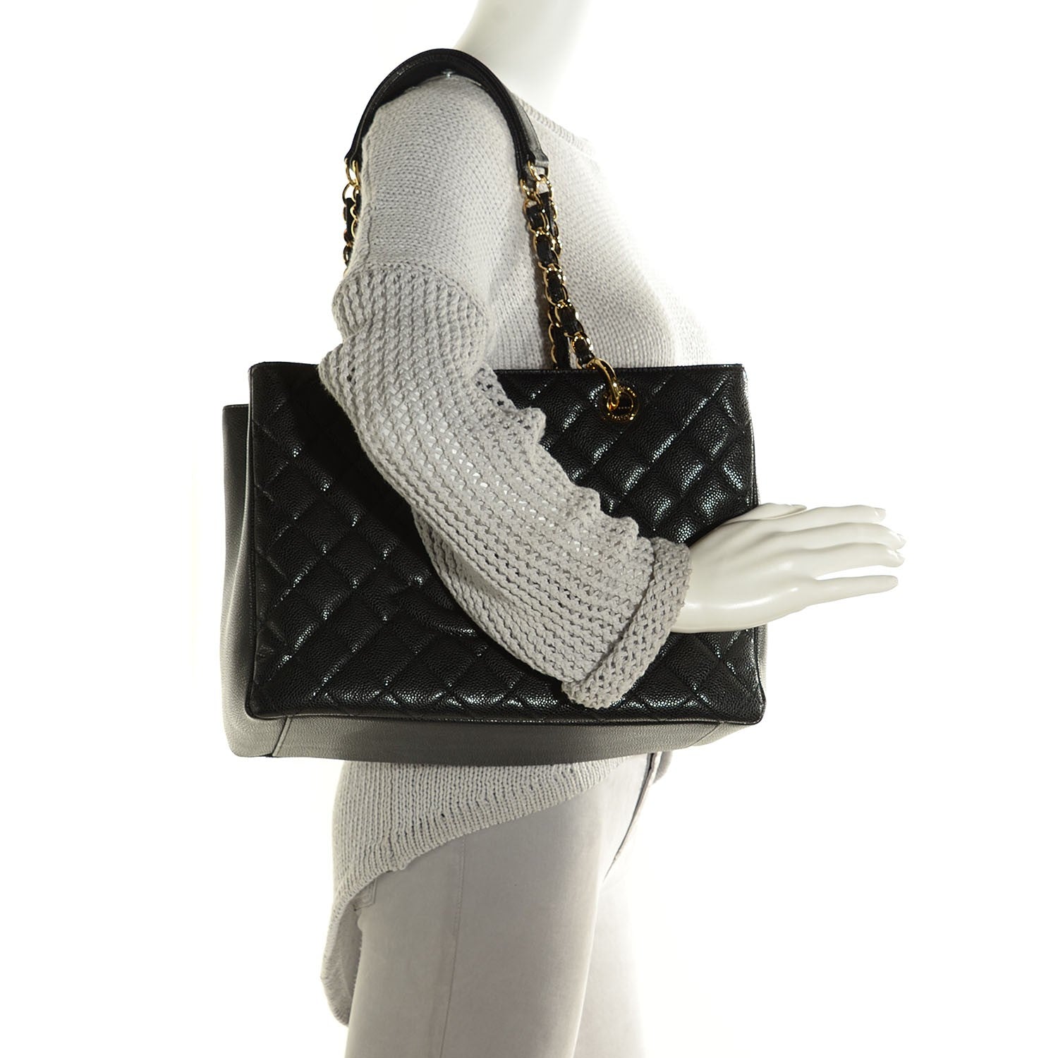 Chanel Caviar Quilted Grand Shopping Tote GST Black 2 of 7
