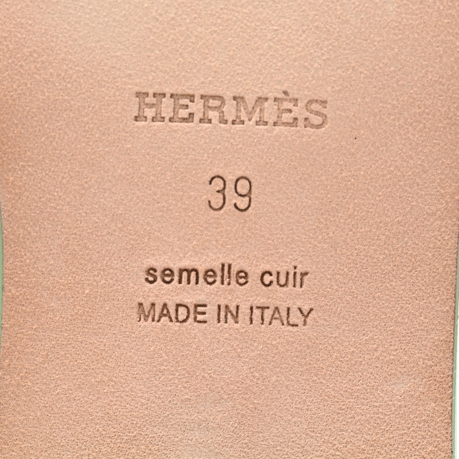 Hermes Epsom Oran Sandals 39 Vert Pomme 7 of 10