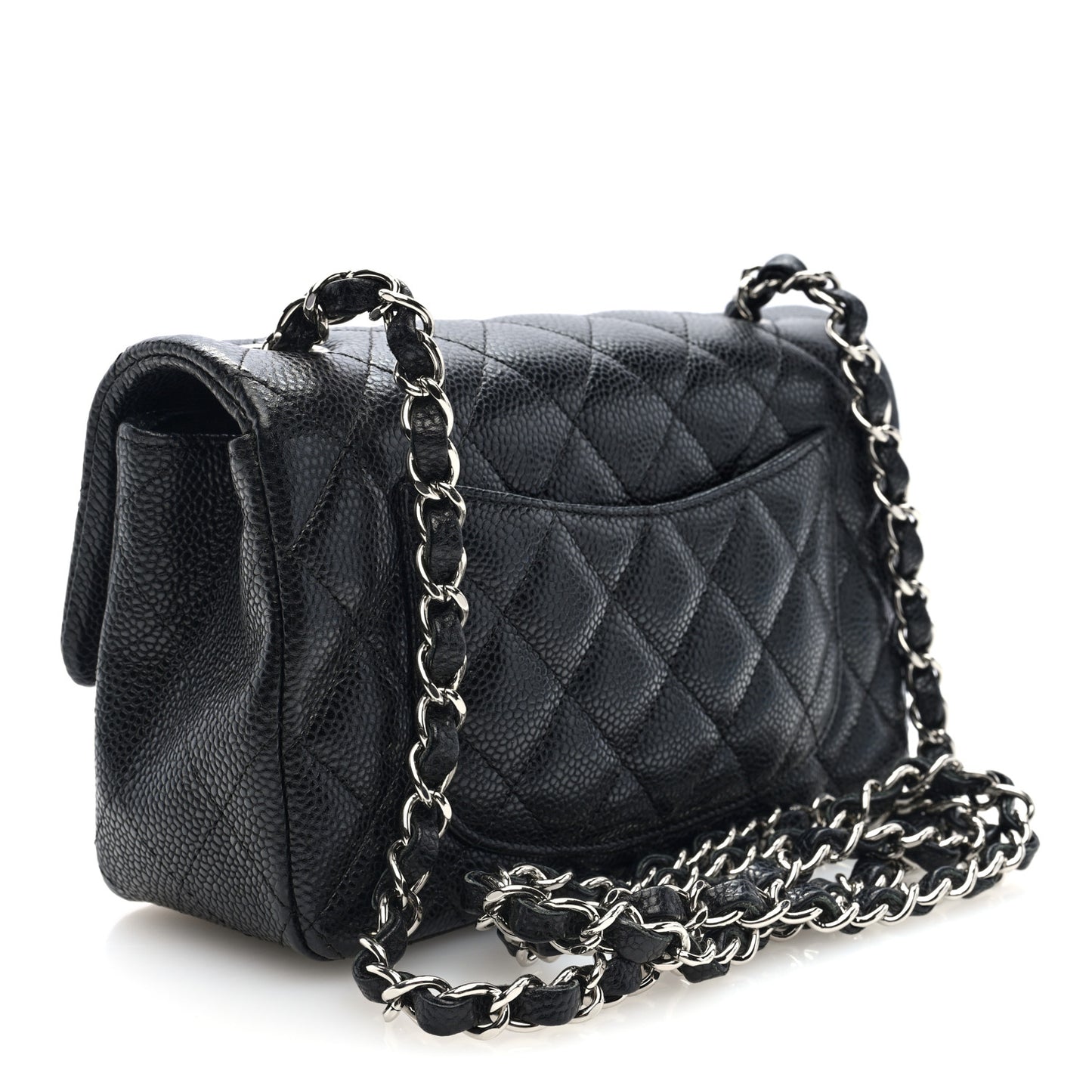 Caviar Quilted Mini Rectangular Flap Black