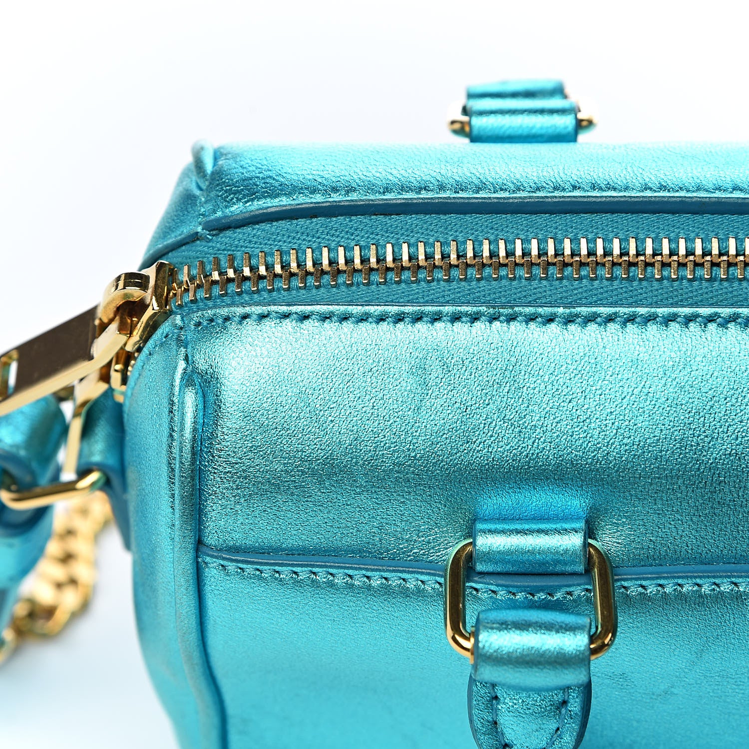 Saint Laurent Metallic Lambskin Classic Toy Duffle Blue 9 of 15