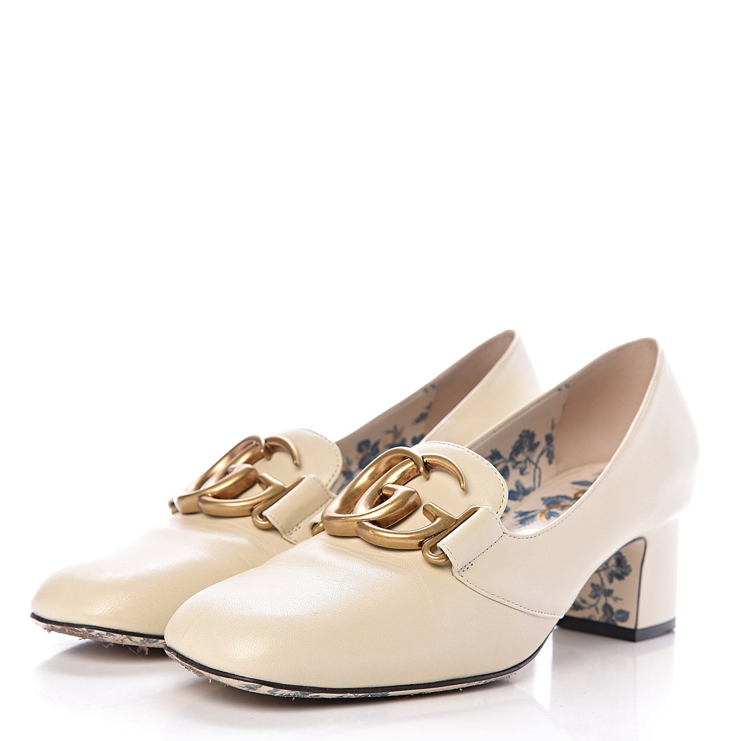 Malaga Kid GG Victoire 55mm Loafer Pumps 37 Vintage White