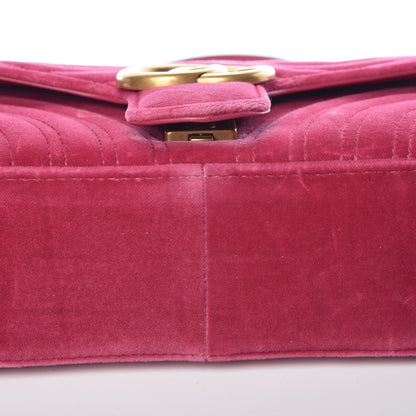 Gucci Velvet Matelasse Small GG Marmont Shoulder Bag Light Raspberry Rose 8 of 10