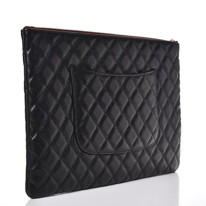 Chanel Caviar Quilted Large Cosmetic Case Black 3 of 8