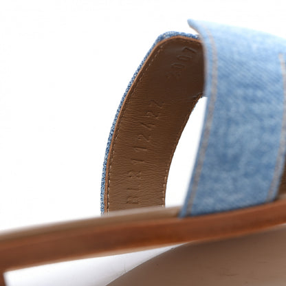 Hermes Denim Canvas Oran Sandals 35.5 Bleu Clair 8 of 9