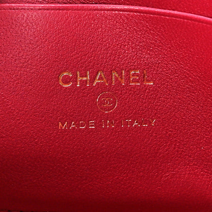 Chanel Lambskin Quilted Sweet Camellia Small Vanity Case With Chain Black 6 of 11