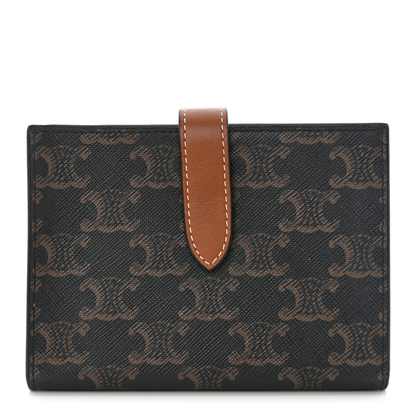 Canvas Triomphe Medium Strap Wallet Tan