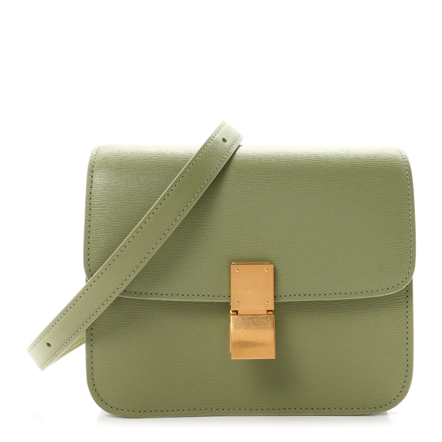 Liege Calfskin Teen Classic Box Flap Bag Sage