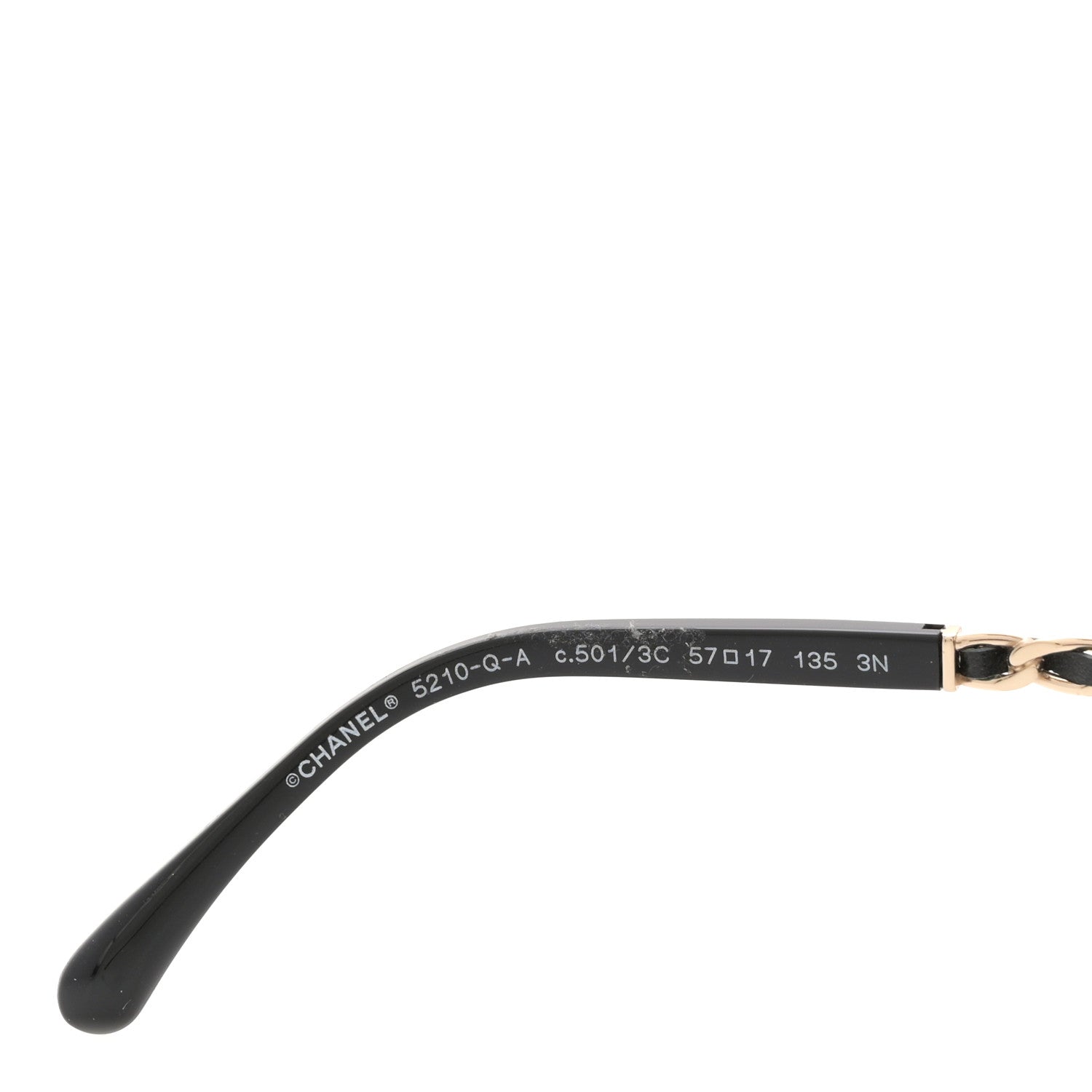 Chanel Lambskin Square Chain Sunglasses 5210-Q-A Black 5 of 8
