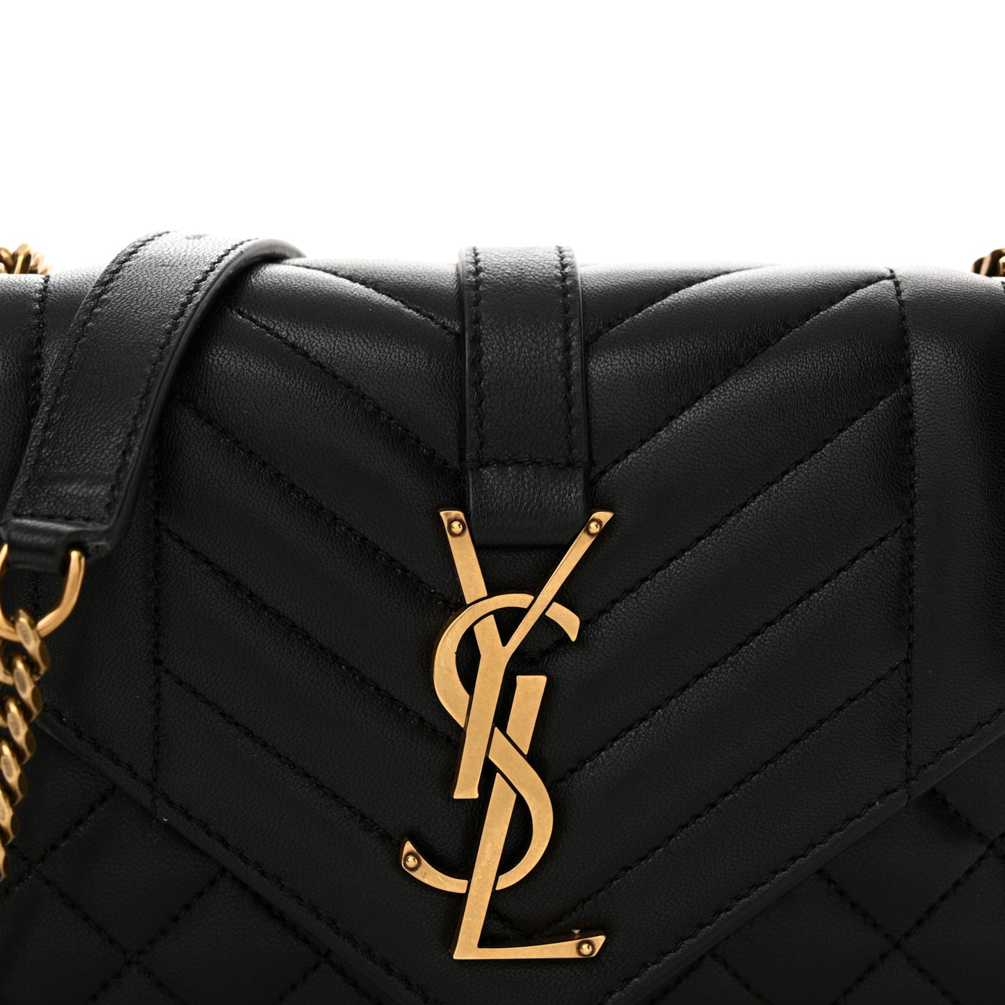 Grain De Poudre Textured Mixed Matelasse Triquilt Small Monogram Satchel Black
