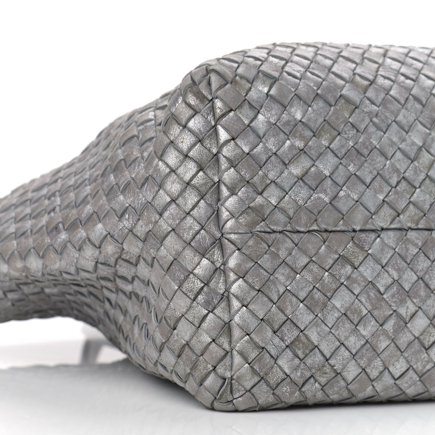 Bottega Veneta Metallic Nappa Intrecciato Medium Moon Cabat Silver 10 of 12