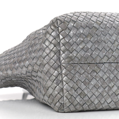 Bottega Veneta Metallic Nappa Intrecciato Medium Moon Cabat Silver 10 of 12