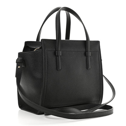 Salvatore Ferragamo Hammered Calfskin Double Handle Small Amy Tote Black 3 of 10