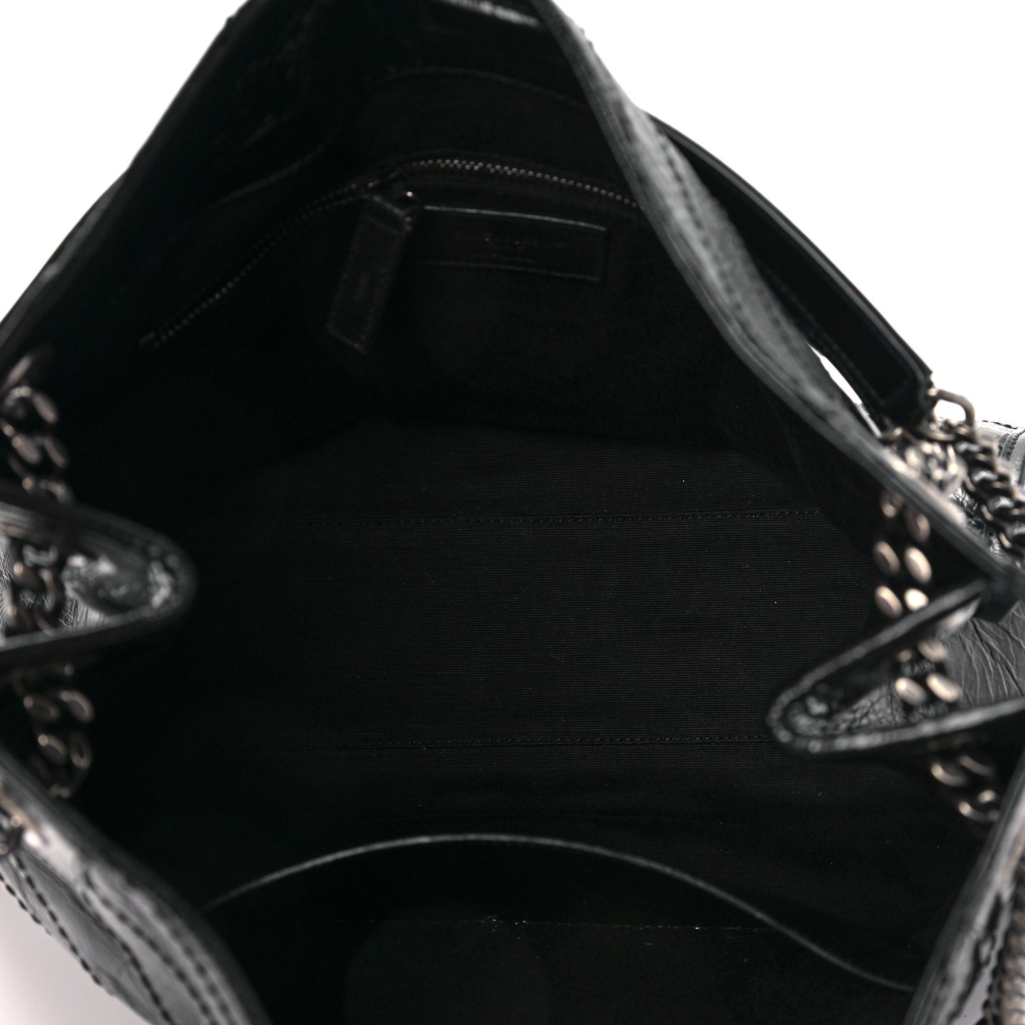 Crinkled Calfskin Matelasse Monogram Medium Niki Shopper Tote Black
