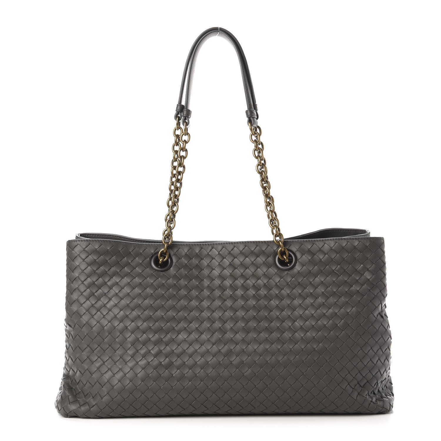 Bottega Veneta Nappa Intrecciato Large Classic Chain Strap Tote Light Grey 3 of 12