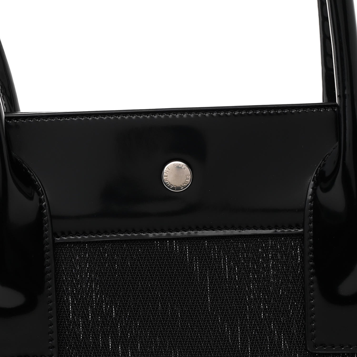 Saint Laurent Mesh Patent Rive Gauche Tote Black 7 of 12
