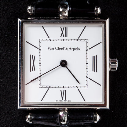 Van Cleef & Arpels Stainless Steel Alligator 27mm Classic Square Quartz Watch 11 of 12